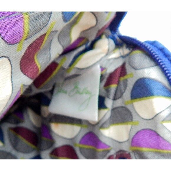 Vera Bradley Navy Quilted Purse Handbag Chain Leather Strap Shoulder Bag - Picture 8 of 16